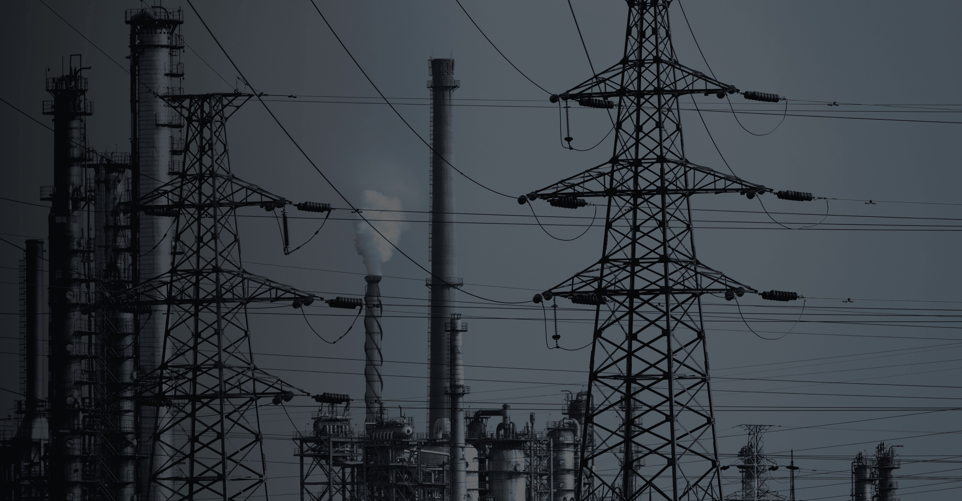 Indian energy infrastructure — refinery and transmission towers