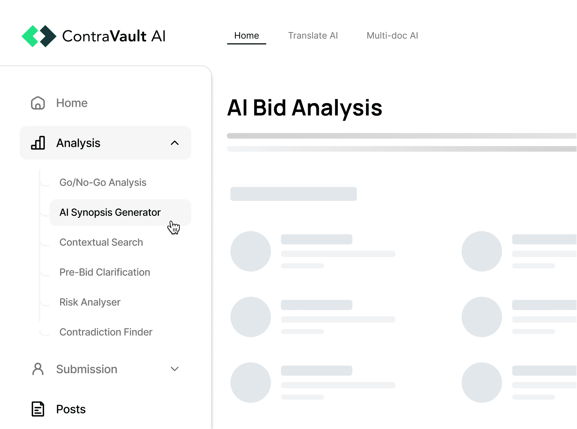 ContraVault AI Features - Analysis Dashboard