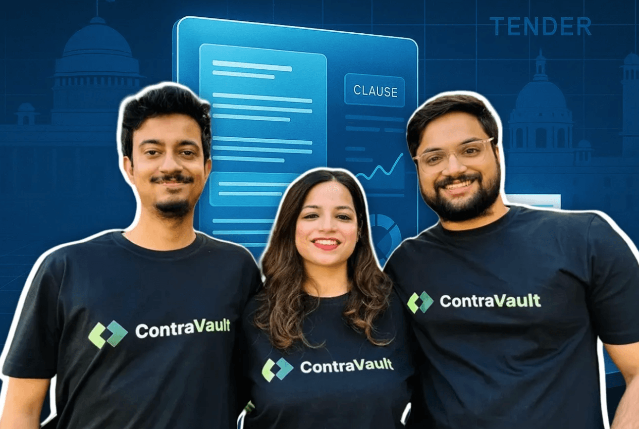 ContraVault AI leadership team celebrating seed funding