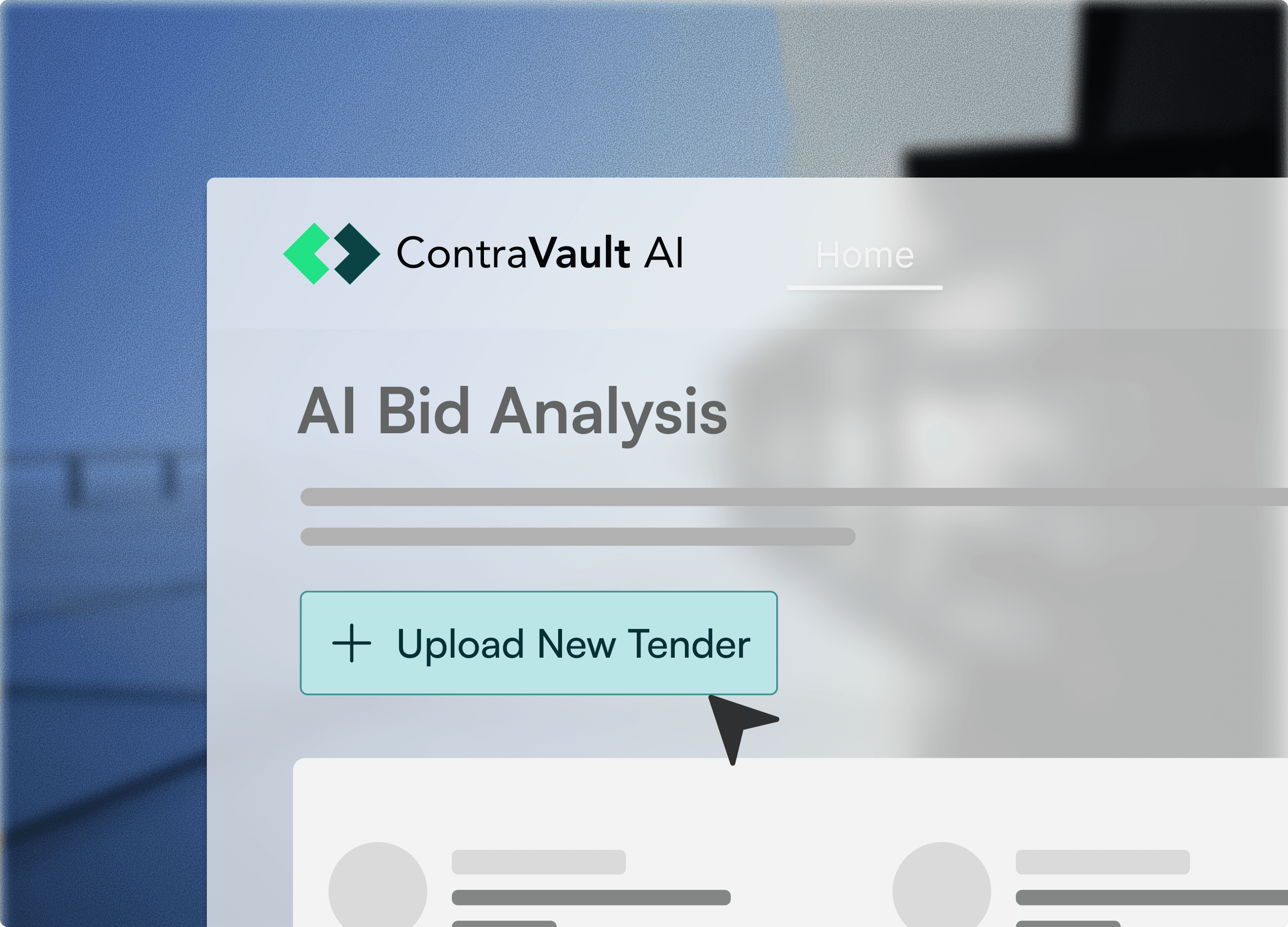 Tender upload screen