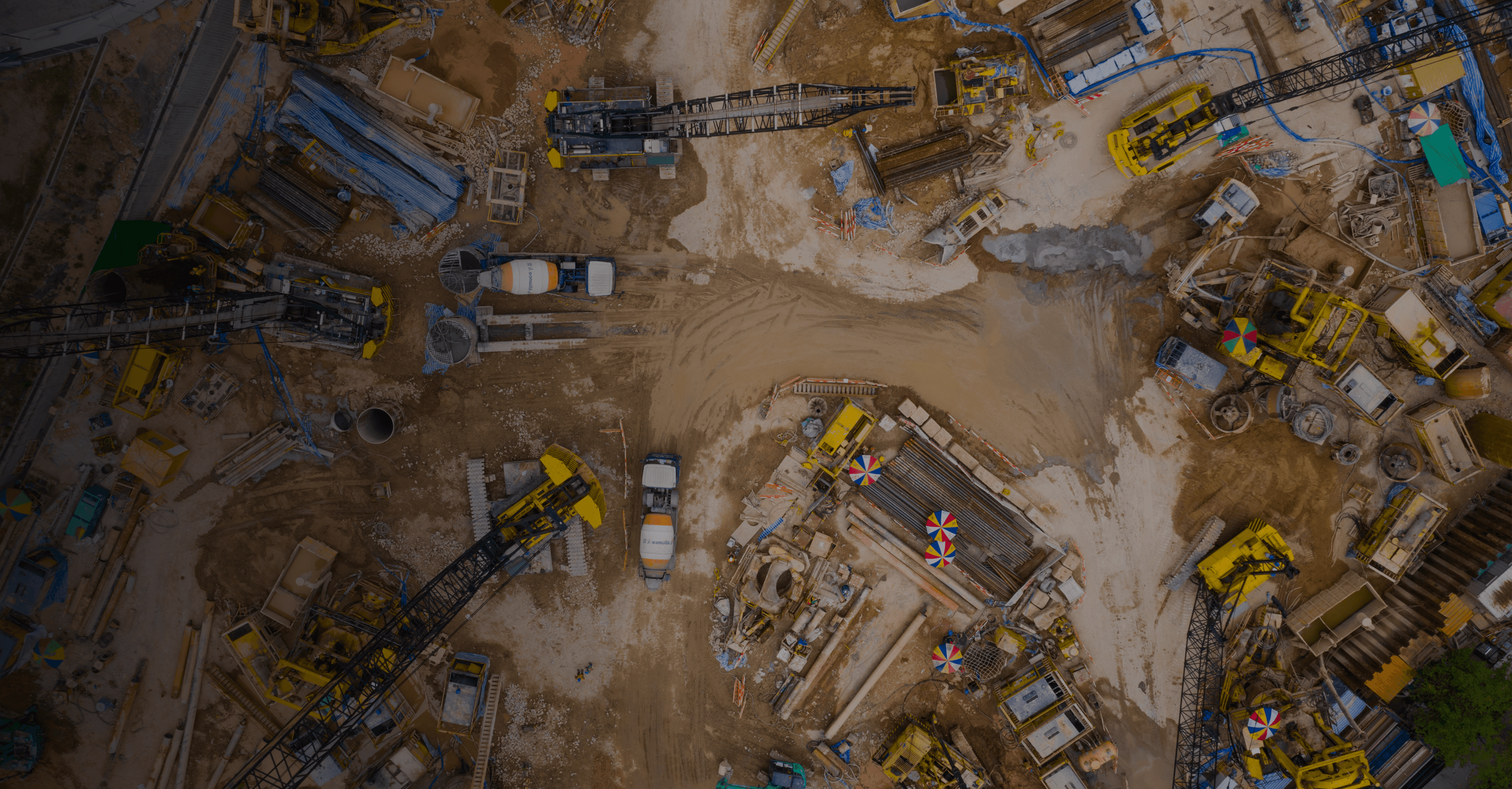 Aerial view of an Indian construction site